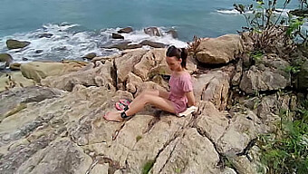 Sofi Restrained Outdoors With Ropes At The Beach