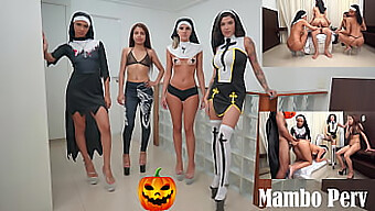 Halloween Témájú Csoportos Szex Négy Szemtelen Apácával És Egy Szerencsés Sráccal