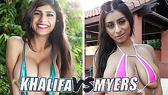 Mia Khalifa Og Violet Myers Konkurrerer I En Sensuell Rematch